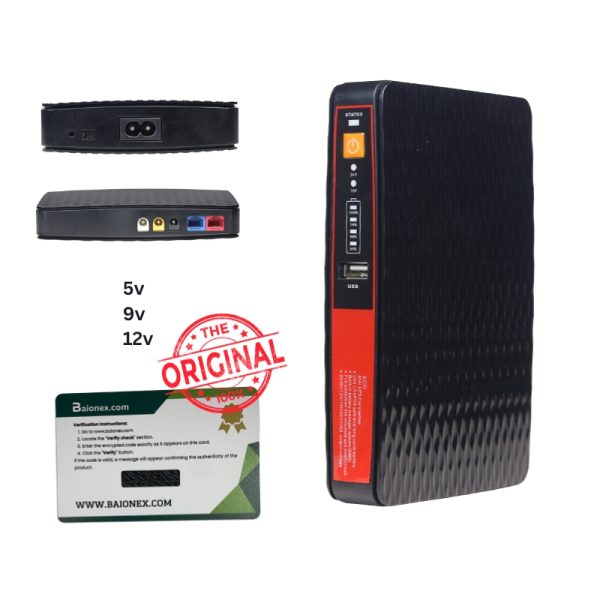 Baionex Mini UPS 8000mAh | Modem Power Bank, POS, CCTV & Phone Charger - Image 2